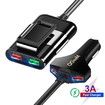 4-Port car charging head Car Portable Charger with safety Hammer