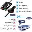 4-Port car charging head Car Portable Charger with safety Hammer