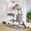 Cat Scratching Post Climbing Tree Pole Tower Plush Condo Playhouse Perches Dangling Rope Toys 123cm Tall