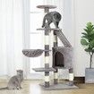 Cat Scratching Post Climbing Tree Pole Tower Plush Condo Playhouse Perches Dangling Rope Toys 123cm Tall