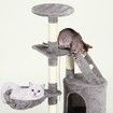 Cat Scratching Post Climbing Tree Pole Tower Plush Condo Playhouse Perches Dangling Rope Toys 123cm Tall