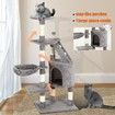 Cat Scratching Post Climbing Tree Pole Tower Plush Condo Playhouse Perches Dangling Rope Toys 123cm Tall