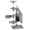 Cat Scratching Post Climbing Tree Pole Tower Plush Condo Playhouse Perches Dangling Rope Toys 123cm Tall
