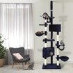 Cat Scratching Tree Post Climbing Tower Pole Playhouse with Rope Baskets Condos Perches 236cm Tall Multi Levels