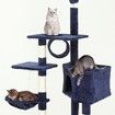 Cat Scratching Tree Post Climbing Tower Pole Playhouse with Rope Baskets Condos Perches 236cm Tall Multi Levels