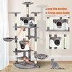 Large Cat Tree Scratching Post Pole Playhouse Gym Home Climbing Tower Perches Condos 200cm Tall 8 Levels