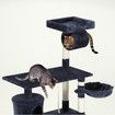 Cat Tree Climbing Gym Scratching Post Tower Pole w/ Cat Tunnel Condo Playhouse Perch Basket Hammock Rope 140cm Tall