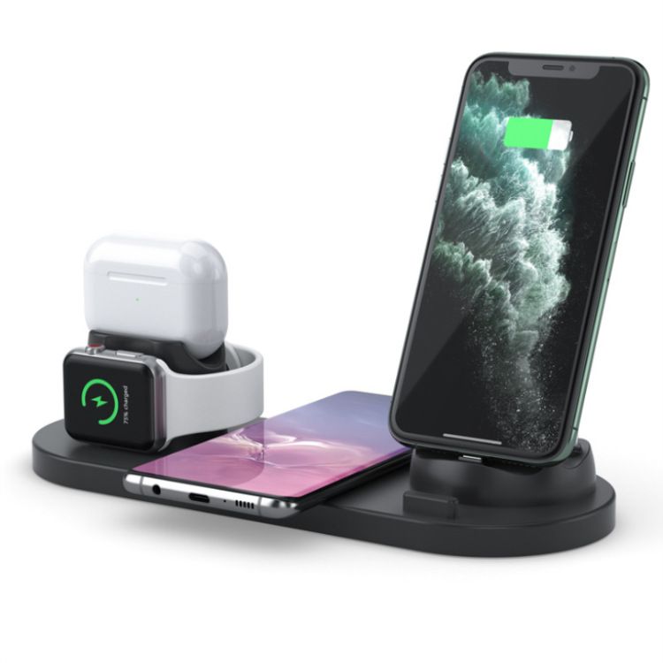 10W 4in1 Wireless fast Charger Station compatible with Apple/Micro/Type-C charging ports NO AC ADAPTER