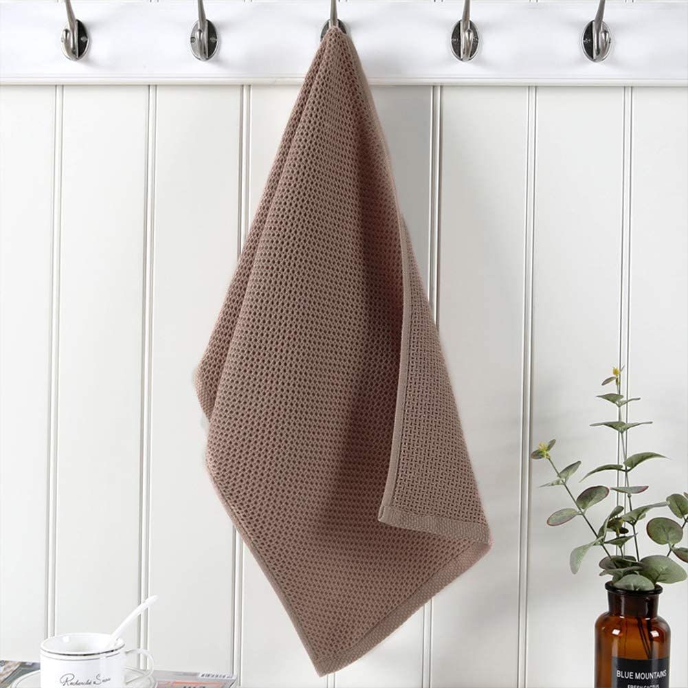 100% Cotton Waffle Weave Kitchen Dish Towels, Ultra Soft Absorbent Quick Drying Cleaning Towel, 13x28 Inches, 4-Pack, Brown