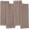 100% Cotton Waffle Weave Kitchen Dish Towels, Ultra Soft Absorbent Quick Drying Cleaning Towel, 13x28 Inches, 4-Pack, Brown