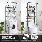 3-Tier Steel Freestanding Bathroom Rack Shelves Over Toilet Washer Dryer Shelf Laundry Storage