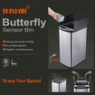 50L Smart Bin Kitchen Rubbish Bin Trash Waste Recycling Bin with Infrared Motion Sensor