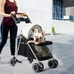 Pet Stroller Dog Cat Pram Foldable Carrier Large Travel 4 Wheels Pushchair Black