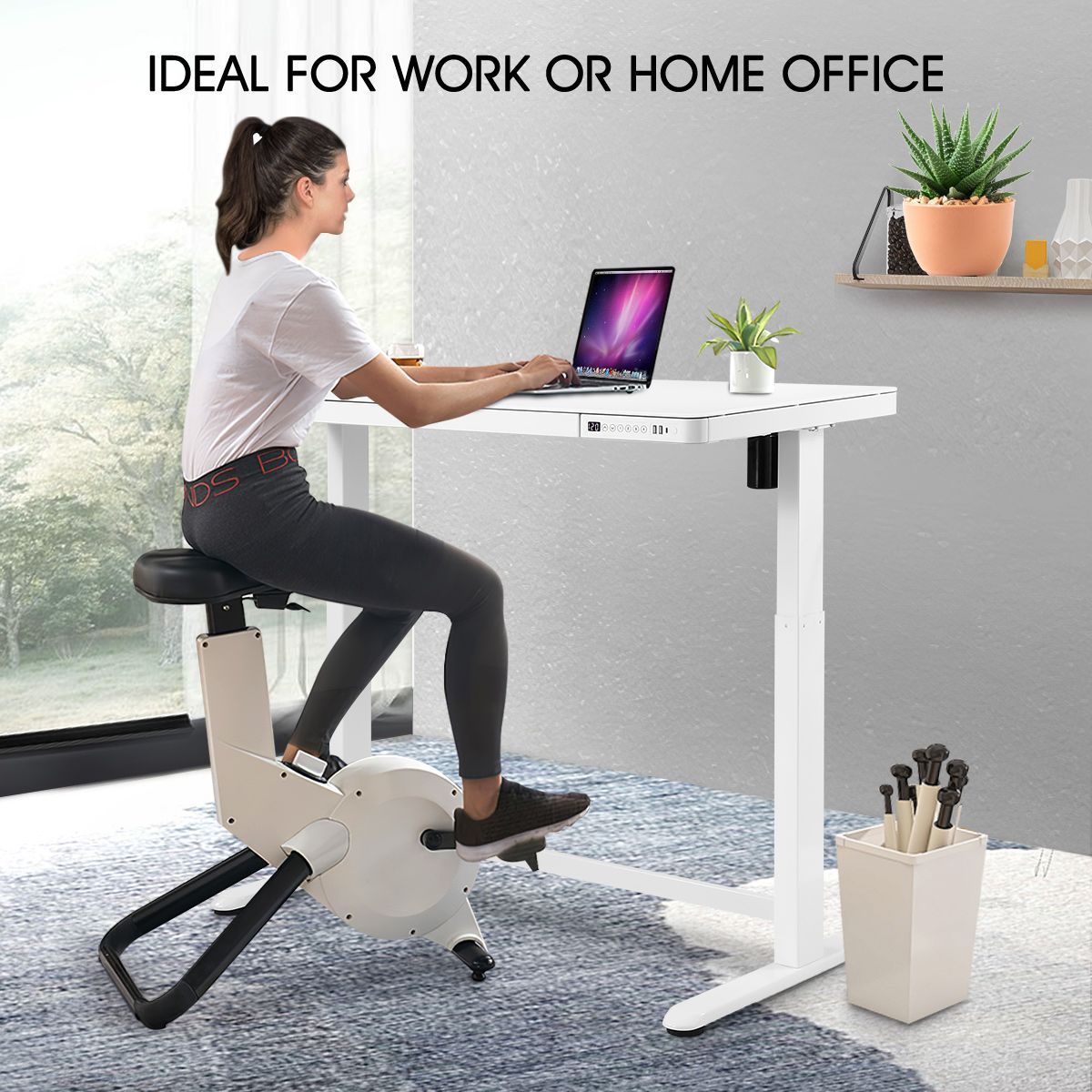 Electric Motorised Standing Desk Height Adjustable Sit Stand Desk Home ...