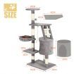 Cat Scratching Post Climbing Tree Pole Tower Plush Condo Playhouse Perches Dangling Rope Toys 123cm Tall