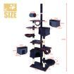 Cat Scratching Tree Post Climbing Tower Pole Playhouse with Rope Baskets Condos Perches 236cm Tall Multi Levels