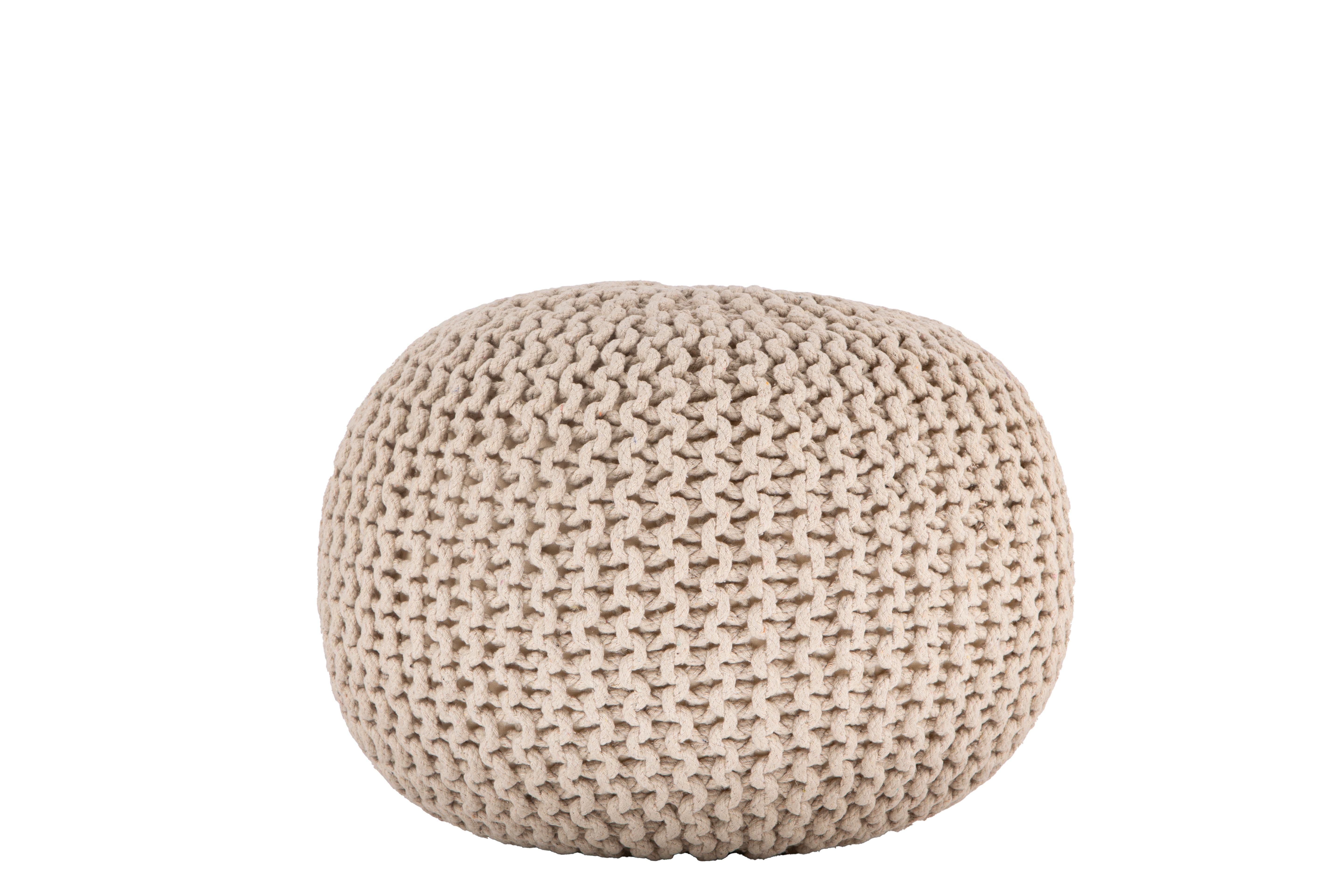 Ava Knitted Pouf ECRU