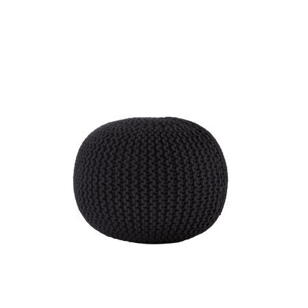 Ava Knitted Pouf BLACK