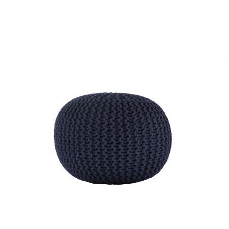Ava Knitted Pouf NAVY BLUE