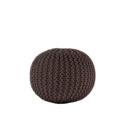 Ava Knitted Pouf BROWN