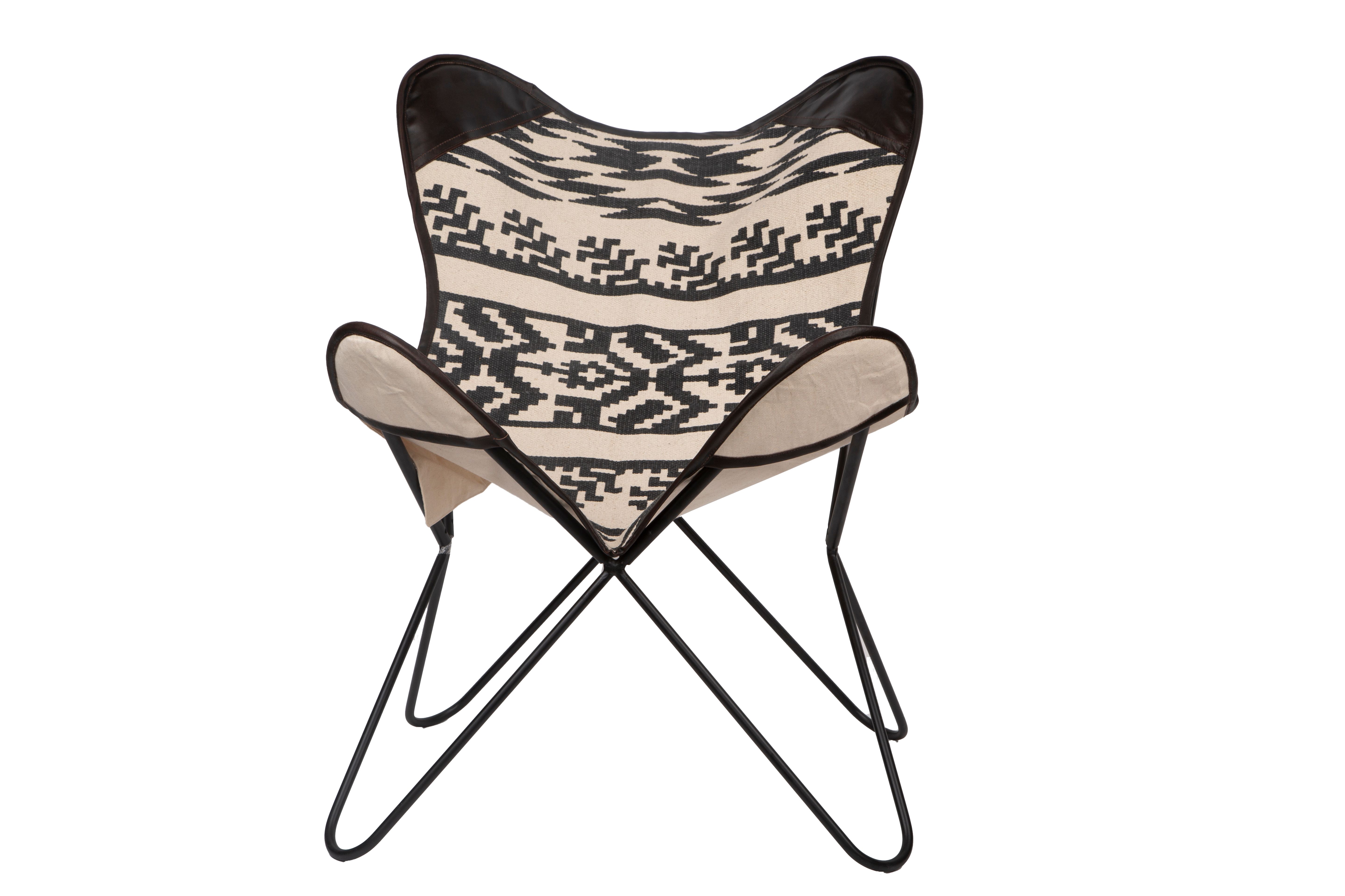 Ava Canvas Butterfly Chair IVORY Type 2