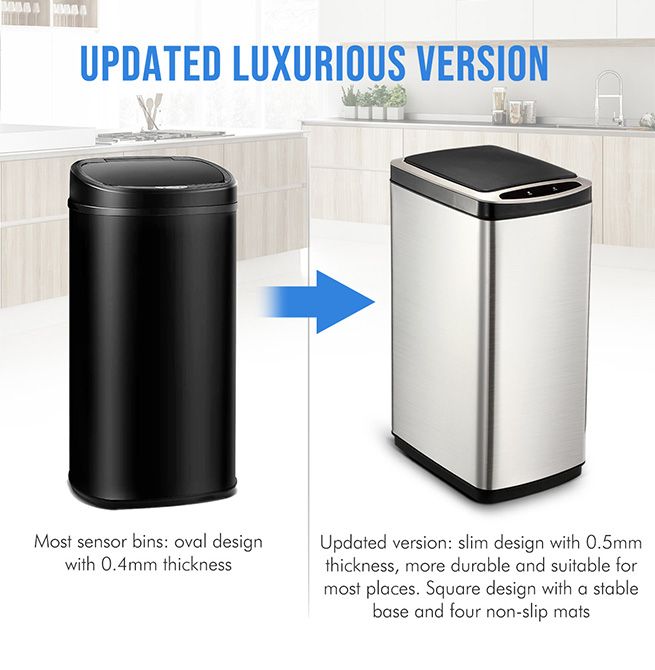 50L Smart Sensor Bin Kitchen Rubbish Recycling Bin Infrared Motion Sensor Trash Waste Bin