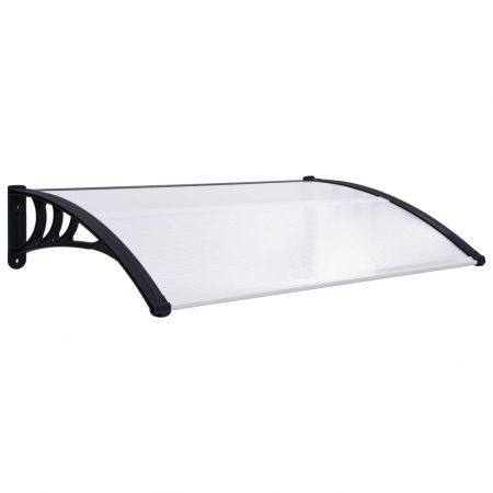 Door Canopy Black and Transparent 120x80 cm PC
