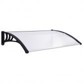 Door Canopy Black and Transparent 120x80 cm PC