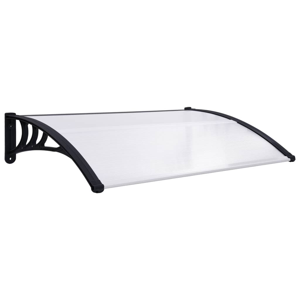 Door Canopy Black and Transparent 120x80 cm PC