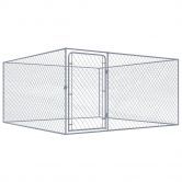 Outdoor Dog Kennel Galvanised Steel 2x2x1 m