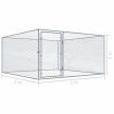 Outdoor Dog Kennel Galvanised Steel 2x2x1 m