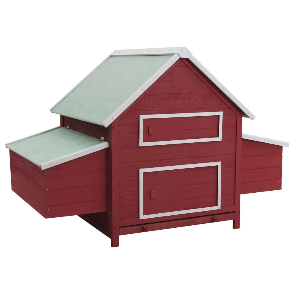 Chicken Coop Red 157x97x110 cm Wood