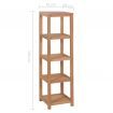 4-Tier Bathroom Storage Rack Solid Teak 42x42x165 cm