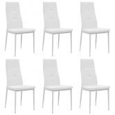 Dining Chairs 6 pcs White Faux Leather