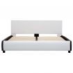 Bed Frame with Drawers White Faux Leather 183x203 cm