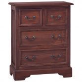 Chest of Drawers Classical Brown Solid Mahogany Wood