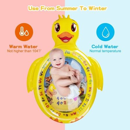 Tummy Time Water Mat,Inflatable Baby Water Mat Newborn Infant Toys Gifts for baby Boy Girl(DUCK Shape)