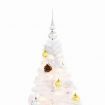 Artificial Christmas Tree with Baubles and LEDs White 210 cm