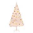 Artificial Christmas Tree with Baubles and LEDs White 210 cm