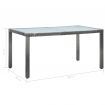 Garden Table Grey 150x90x75 cm Poly Rattan
