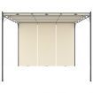 Garden Gazebo with Side Curtain 4x3x2.25 m Cream