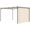 Garden Gazebo with Side Curtain 4x3x2.25 m Cream