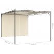 Garden Gazebo with Side Curtain 4x3x2.25 m Cream