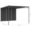 Garden Gazebo with Side Curtain 4x3x2.25 m Anthracite