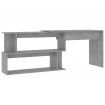 Corner Desk Concrete Grey 200x50x76 cm Chipboard