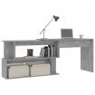 Corner Desk Concrete Grey 200x50x76 cm Chipboard