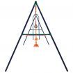 Swing Set with Gymnastic Rings and 4 Seats Steel