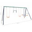 Swing Set with Gymnastic Rings and 4 Seats Steel