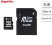 FREE SHIPPING! EagleTec 8GB MicroSDHC Card Class 6 & Adapter