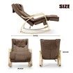Homasa Wooden Massage Chair Rocking Recliner Chair Chaise Lounge Chair Brown